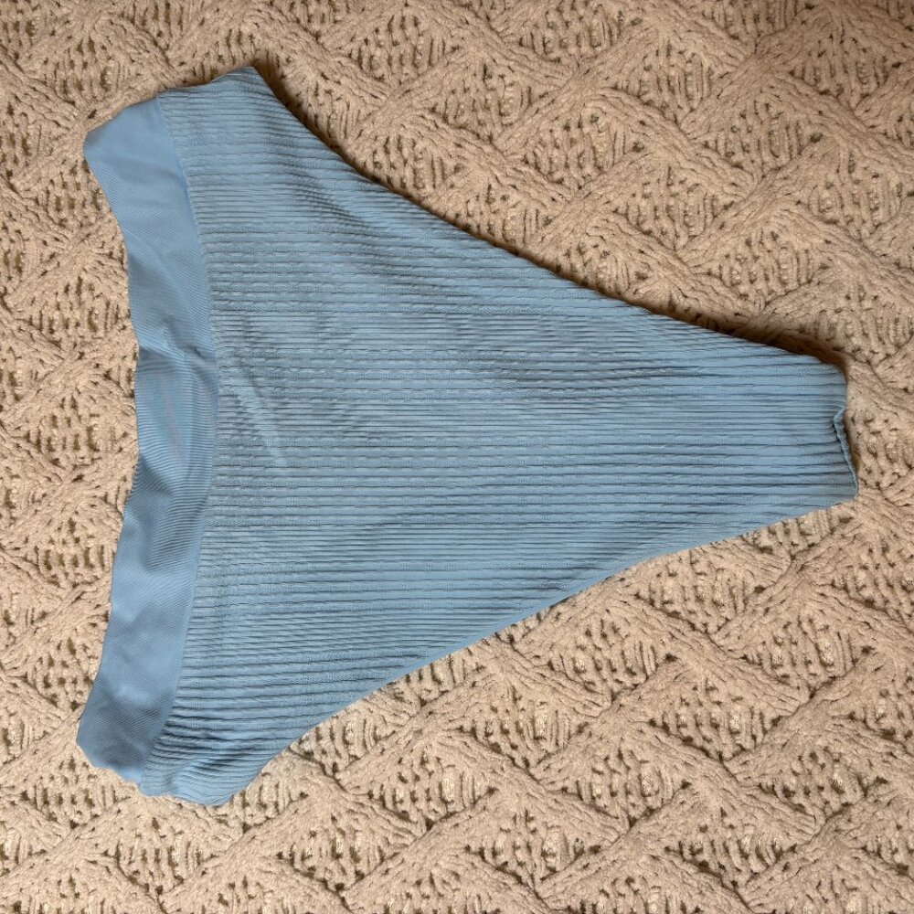 L*Space Ribbed High Waist Bitsy Bikini Bottom Blue - S-NWOT w/hygiene sticker - Picture 6 of 6